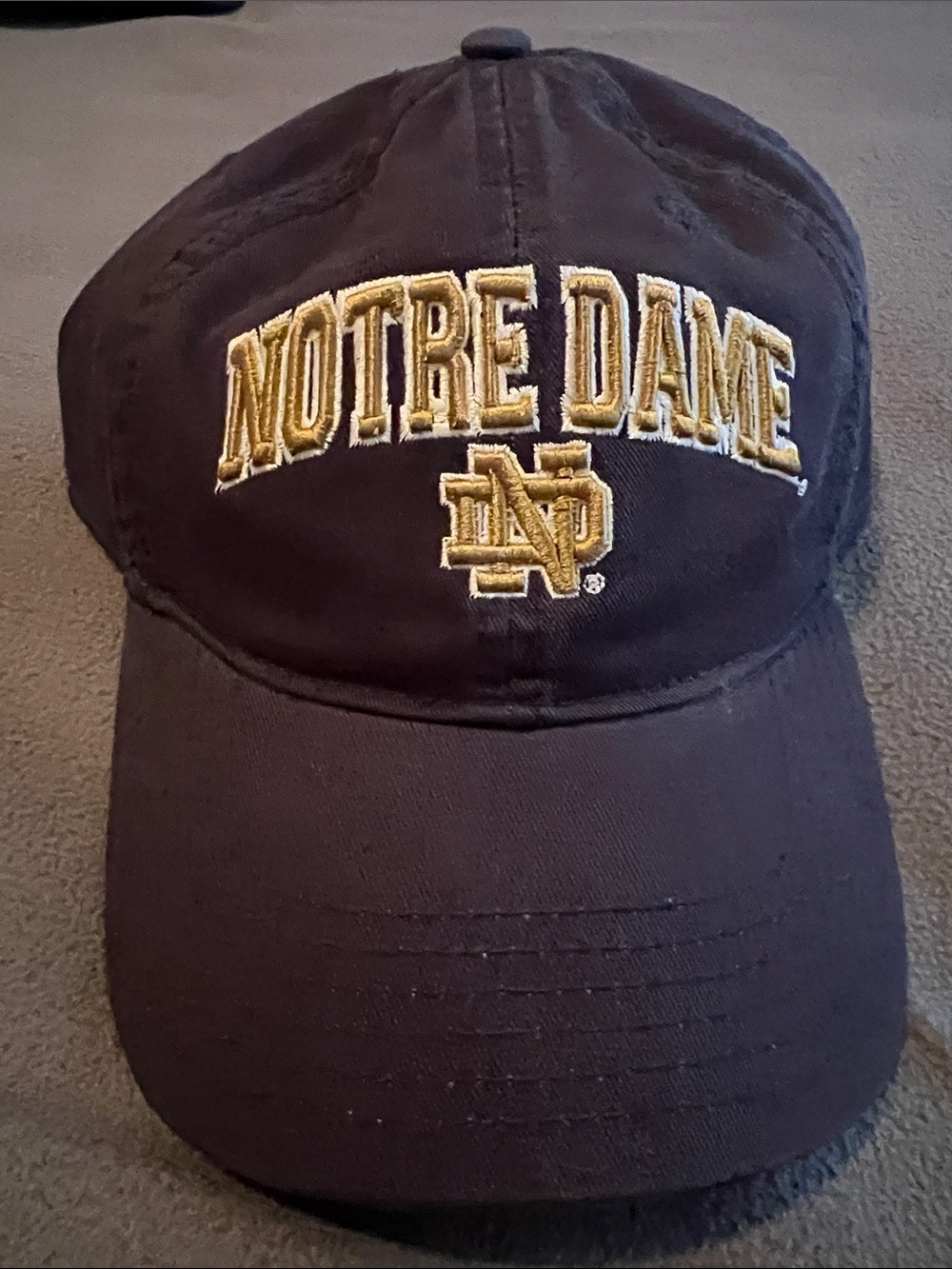 Notre Dame college navy ball cap adjustable NWT
